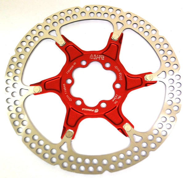 DISC ROTOR - FORMULA, Light weight high performance 2 piece floating rotor, ALLOY/STAINLESS STEEL 160mm, RED