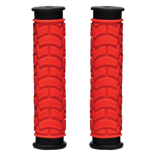 GRIPS - Dual Density MTB Grips, Clossed End. 130mm RED  - Oxford Product