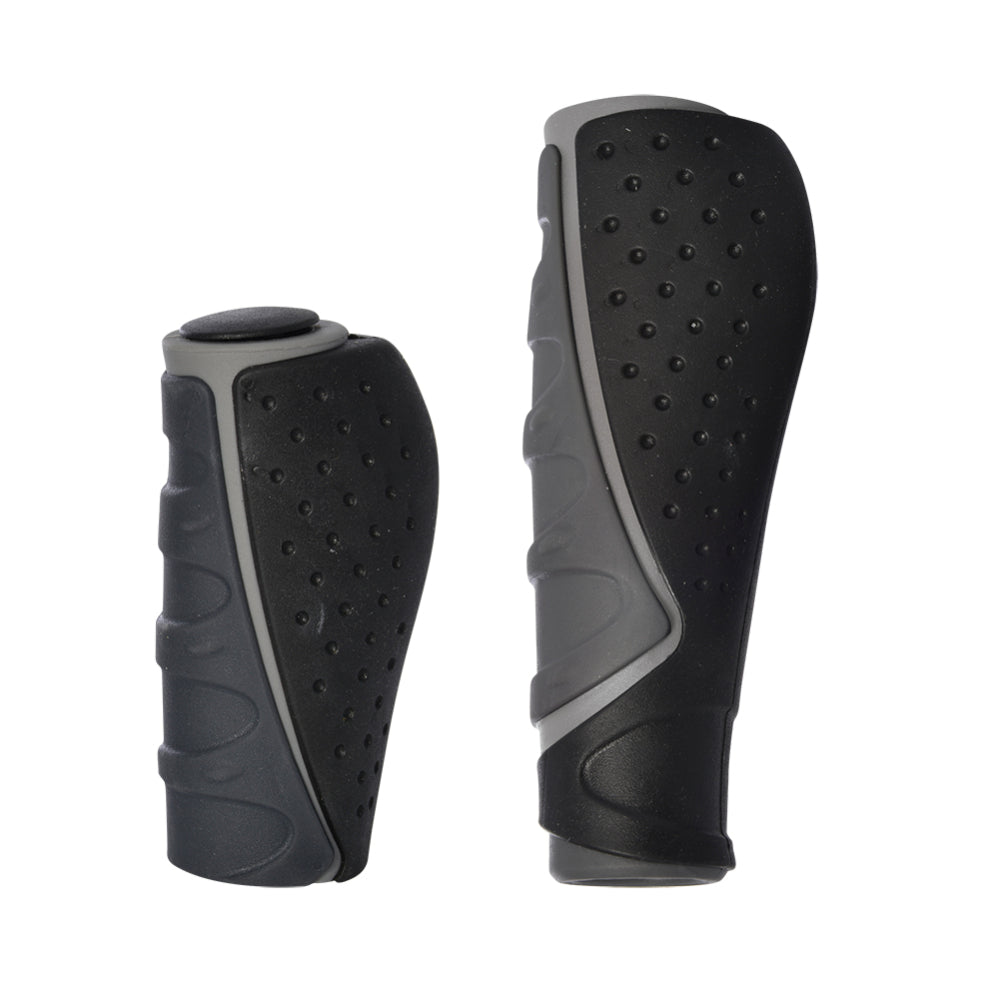 GRIPS - Dual Density Ergo Grips For single Gripshift MTB Grips, 91mm & 131mm - Black/Grey - Oxford Product