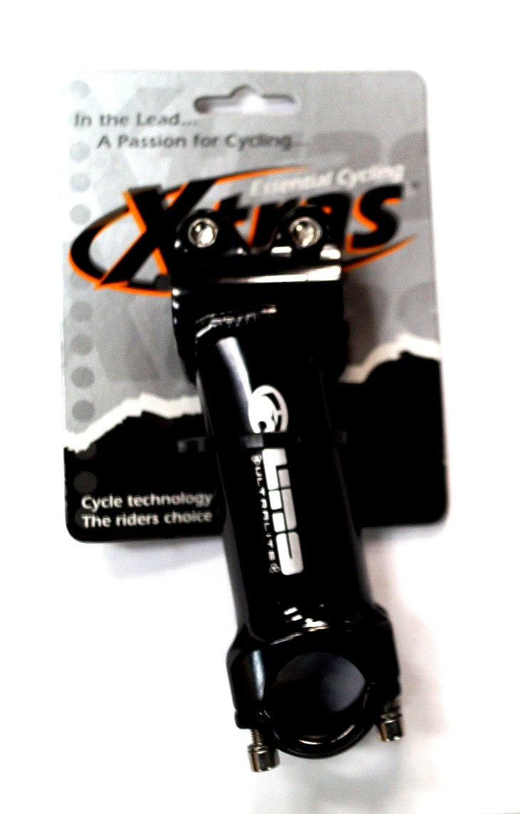 Ahead Stem  --  105mm Ext, 4 Degree, 28.6mm Dia., 25.4mm BB, Black with White Uno Logo