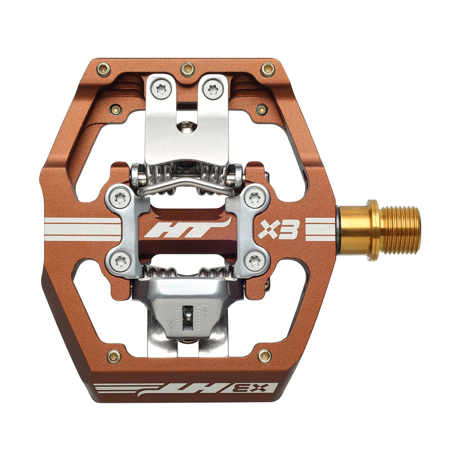 HT X3T Pedals (Alloy / CNC Ti - 80kg rider max) - Root Beer