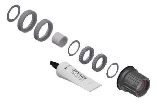 DT upgrade Kit 3-Pawl to Ratchet LN Microspline steel
