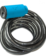 Lock with Blue Highlights, Cable 12mm x 1850mm, key lock,  LUMA No1 lock brand in Spain (No Mounting Bracket)