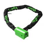 Lock with Green Highlights, Key lock Chain 5mm w/cover 1000mm, LUMA No1 lock brand in Spain