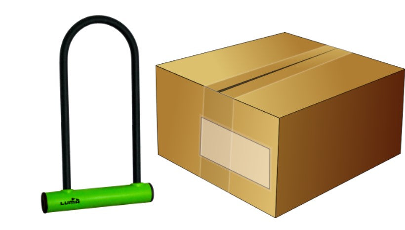 Lock , U lock 180 x 320mm, 12mm bar thickness,  Green receiver, LUMA No1 lock brand in Spain, Box qty 4