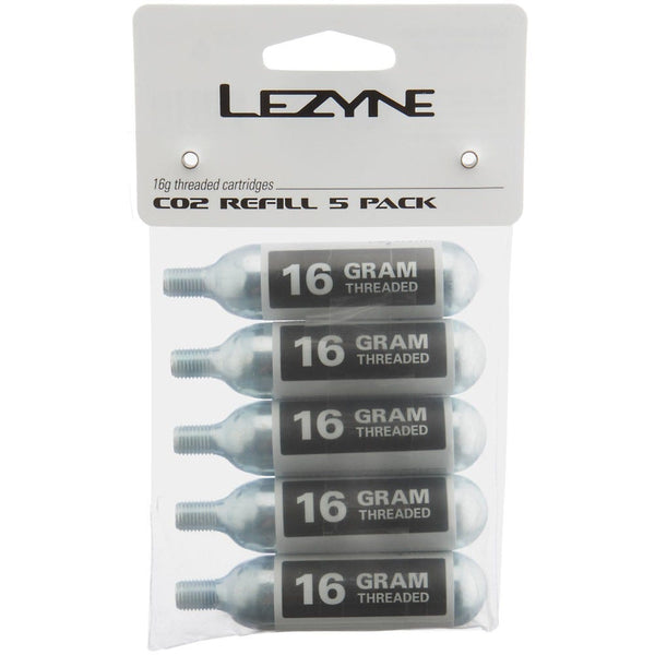 Lezyne 16 Gram Co2 5 Pack - Silver
