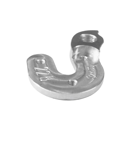 META CNC DERAILLEUR HANGER  - Model 228, Material 6061 T651 Aviation Aluminium, CNC Machined, Silver, Wilier