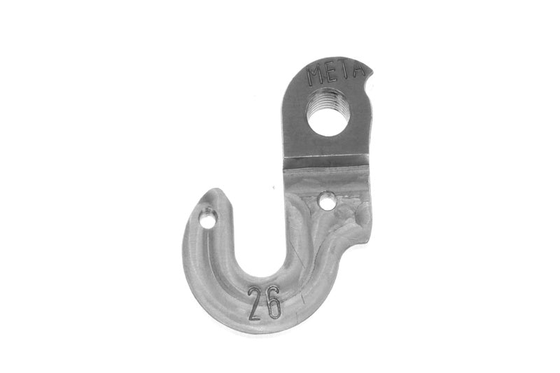 META CNC DERAILLEUR HANGER  - Model 26, Material 6061 T651 Aviation Aluminium, CNC Machined, Silver, GHOST, KONA, KHS, MARIN, ORANGE, MERIDA, HARO, CANYON