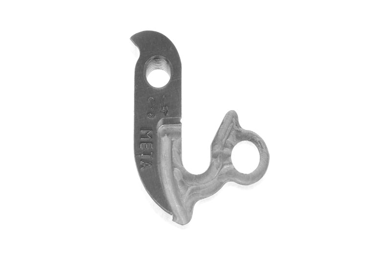 META CNC DERAILLEUR HANGER  - Model 34, Silver, IRONHORSE yakuza, mk3, dual suspension, aniki, ojiki, kumicho, SCHWINN, JEEP, COLUMBIA, K2 Sidewinder