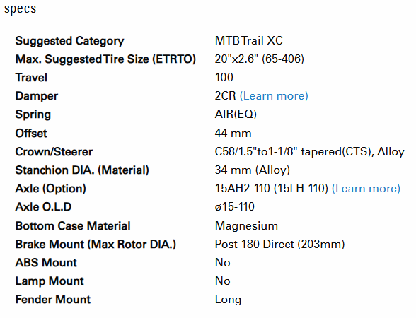 SUSPENSION FORK  20" Raidon 34, BOOST, LO, tapered, 15 x 110mm, 100mm Travel, matt black