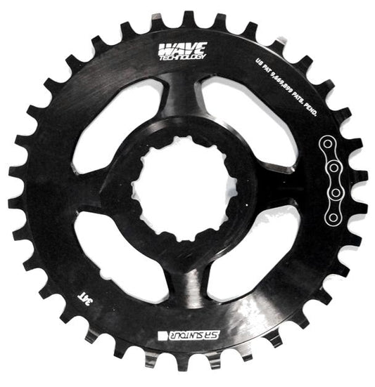 CHAIN RING  For Aion Chainweel - 34T SR SUNTOUR Direct Mount. Alloy. WAVE Tech (functions like NARROW WIDE)