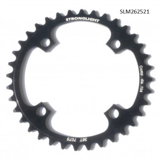 CHAINRING - MTB "STRONGLIGHT", 36T, 7075 SINGLE RING - 104mm BCD for 4H 9 Speed BK