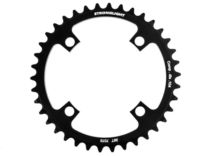 CHAINRING - MTB "STRONGLIGHT", 38T, 7075 SINGLE RING - 104mm BCD for 4H 9 Speed BK