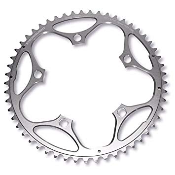 CHAINRING - ROAD "STRONGLIGHT", 52T, 7075 CNC Silver - 130mm BCD, 5 Hole for 9/10 Spd