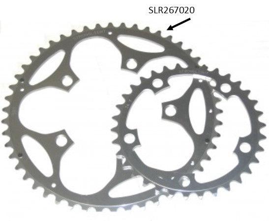 CHAINRING - ROAD "STRONGLIGHT", 48T, 5083 Silver - 130mm BCD, 5 Hole for 9/10 Spd (Does NOT have Pickup Points)