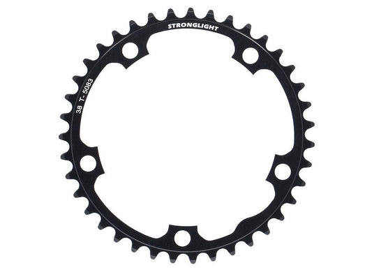 ROAD CHAINRING, STANDARD TYPE S - 5083 BLACK, 9/10 speed, 130 BCD Inner. 38T, 5 arms, A Quality Stronglight product, CHAINRING - 267075