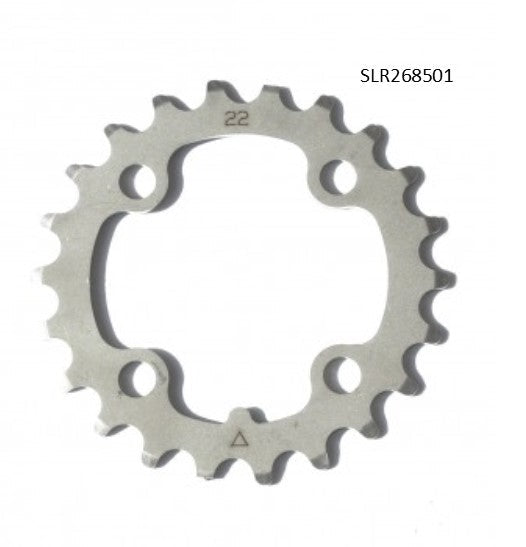 CHAINRING - MTB "STRONGLIGHT", 22T, S/Steel  Silver  - 64mm BCD, 4 Hole for 9 Spd