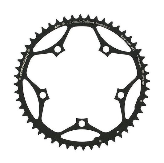 ROAD CHAINRING, STANDARD TYPE S - CT², 7075-T6, CT² (black), 11/10 speed, 130 BCD, Outer, 52T, 5 arms