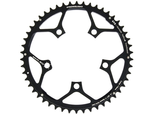 CHAINRING - ROAD "STRONGLIGHT", 50T, 7075 CNC Black CT2  CAMPAG - 110mm BCD, 5 Hole for 11 Spd