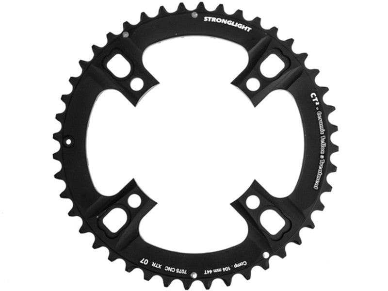 MTB CHAINRING SHIMANO XTR FC-M970  2007 compatible. 7075-T6 CT² (black) 3x9 BCD104 Outer. 44T 4 arms "STRONGLIGHT"