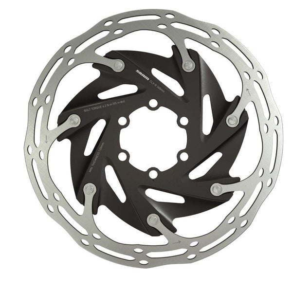 SRAM Rotor Centerline X Road 2 Piece 140mm Black (includes steel rotor bolts) Rounded
