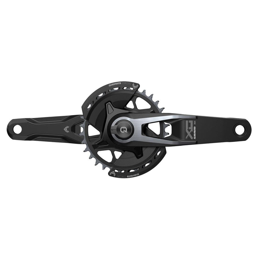 SRAM Crankset Powermeter X0 Eagle Spindle Q174 CL55 DUB MTB Wide 165mm Black 2-guards 32t T-Type (BB and BB DUB spacers 