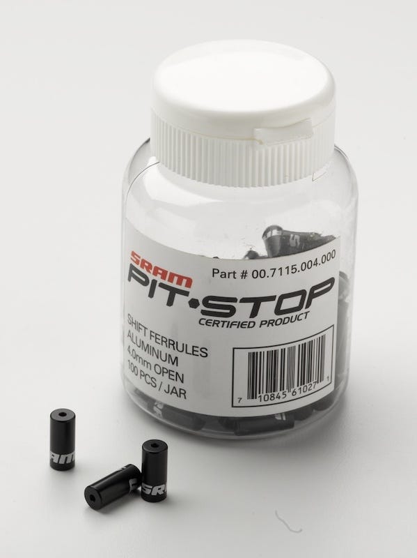 SRAM Shift Ferrules 4.0mm Aluminum Open Black 100-count Jar