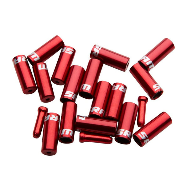 SRAM Ferrule Kit, Aluminum Red - includes Shift 4.0mm Qty 10, Brake 5.0mm Qty 6, Cable Tip Qty 4