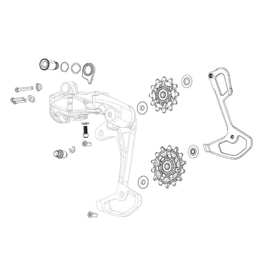 SRAM REAR DERAILLEUR COVER KIT CLUTCH INCLUDING SCREW GX EAGLE AXS
