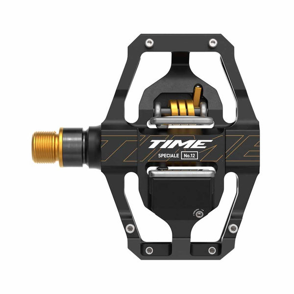 Pedal TIME Speciale 12 Large, Aluminum body and Titanium spindle, including ATAC standard cleats, Black Gold B1