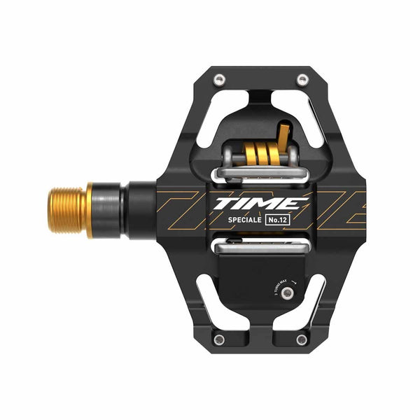 Pedal TIME Speciale 12 Small, Aluminum body and Titanium spindle, including ATAC standard cleats, Black Gold B1