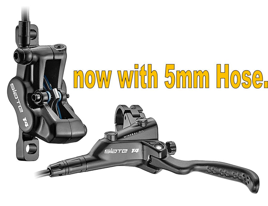 TRP SLATE T4 Hydro Disc Brake Set. NEW 5MM HOSE REVISED GWIN LEVER AND NEW RESIN PADS! FRONT Only. Post Mount