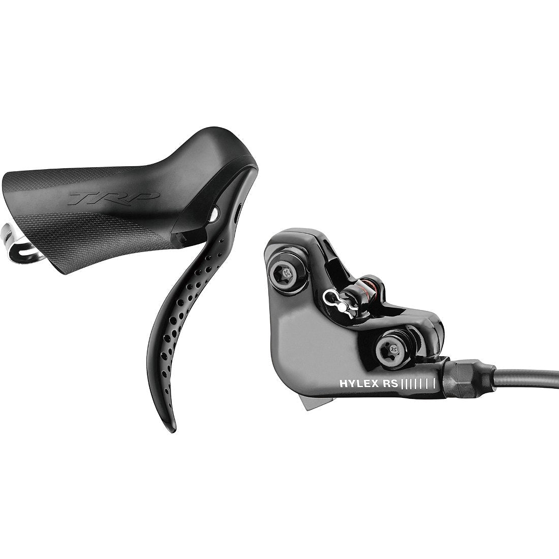 Disc brake set, (HYLEX RS) Front Flat Mount Right Hand, full hydraulic, w/drop bar lever, black,1000mm hose, stainless hardware,