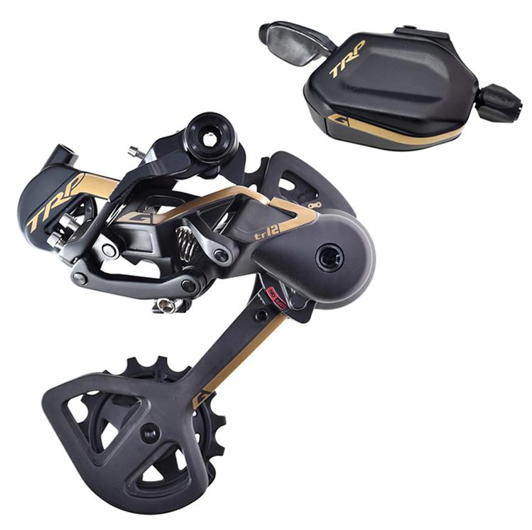 G-SPEC TR12 DERAILLEUR AND SHIFTER KIT, gold highlights