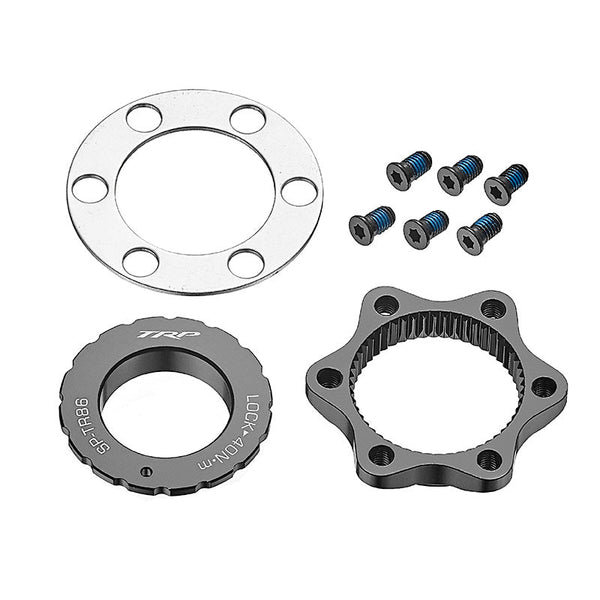 Disc rotor adaptor, 6   type. disc rotor to center lock system hub by 15-20mm Thru axle, black.