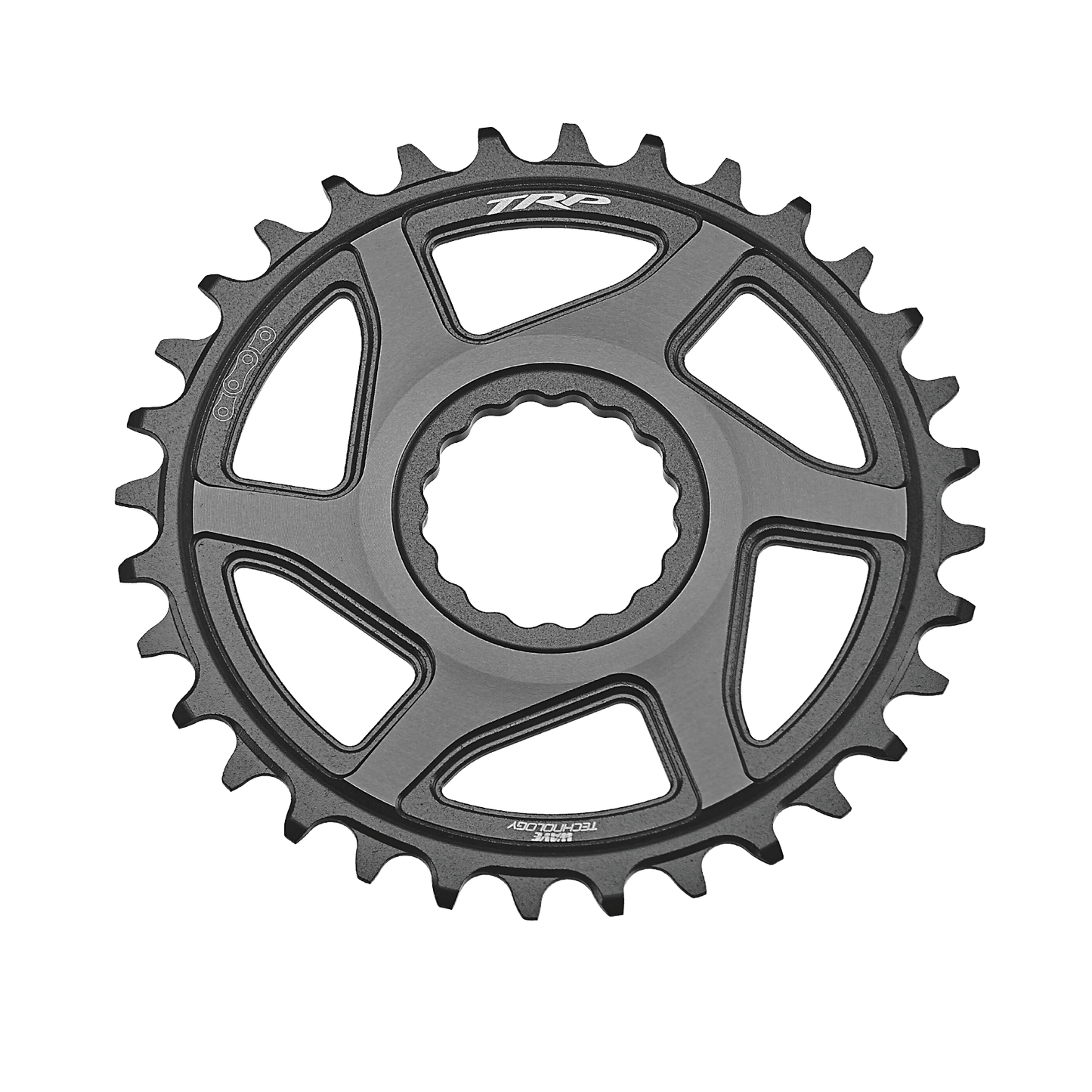 TRP Chainring CR-M9050, 12speed 34T Boost 3mm offset Chainring, CINCH INTERFACE Duotone (Sandblasted Black / Gray)