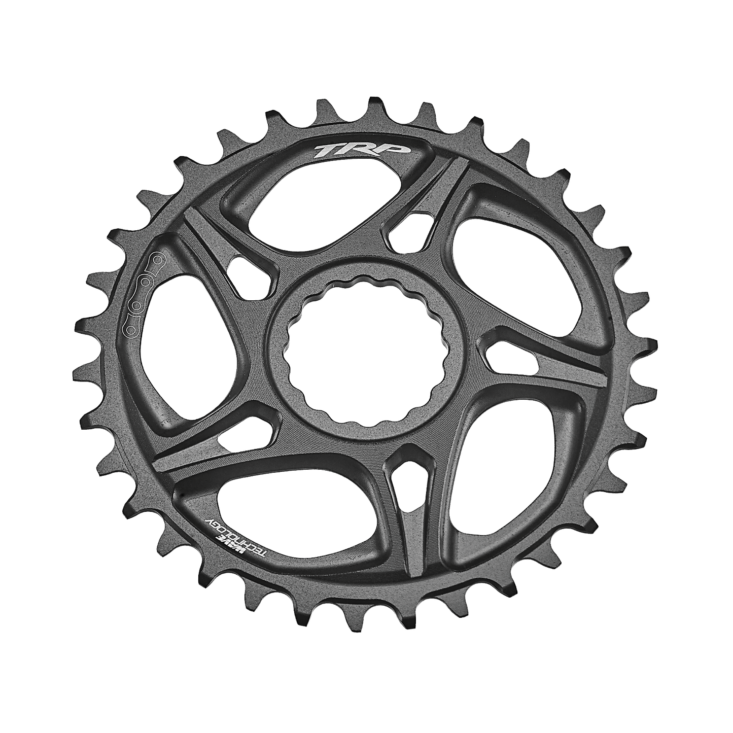 TRP Chainring CR-M8070, 32T Standard 6mm offset Chainring Cinch Interface, Sandblasted Black (for 49mm chainline and DH) 11speed chain compatible