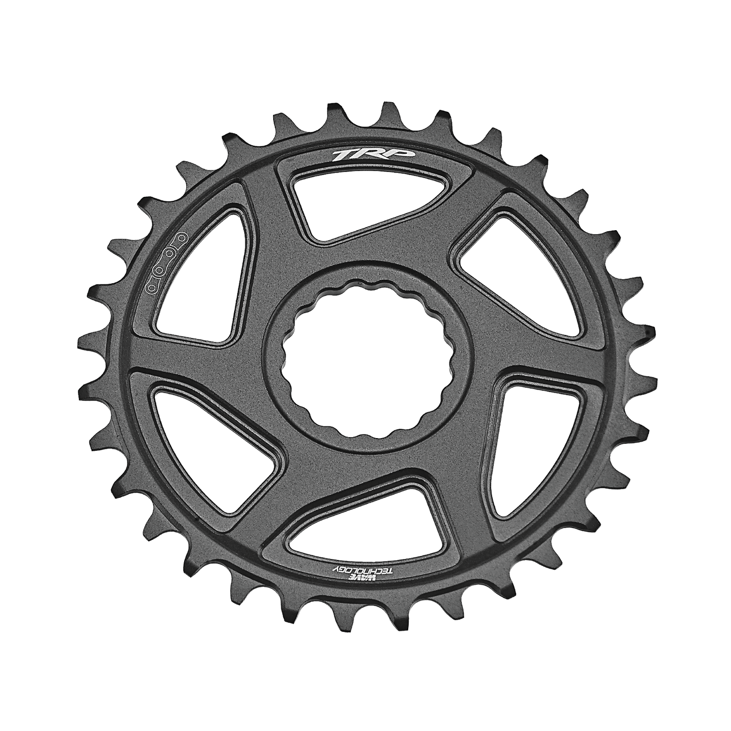TRP Chainring CR-M8070, 34T Standard 6mm offset Chainring Cinch Interface, Sandblasted Black (for 49mm chainline and DH) 11speed chain compatible