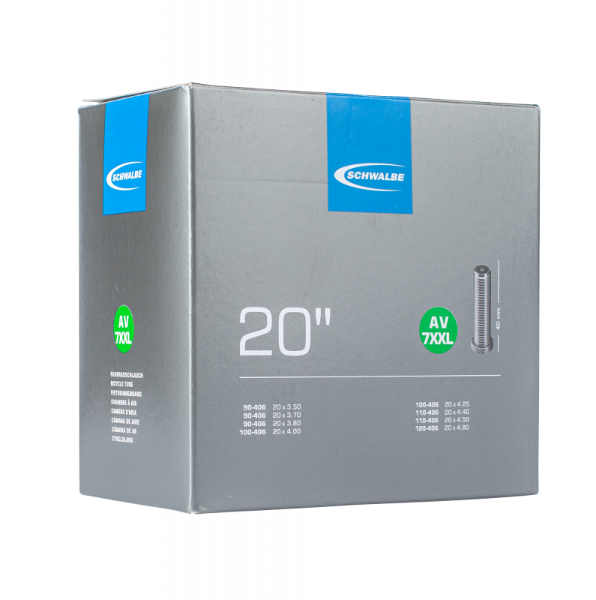 Schwalbe Tube  AV7XXL Schrader;  20'' x 3.50 - 4.80 (90 to 120 - 406)  (54 - 428)  300g
