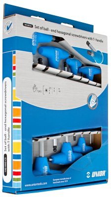 Unior Box-Set of BALL END, T-Handle HEX Keys - 7pcs -  2.5,3,4,5,6,8,10   609337 Professional Bicycle tool set, quality guaranteed