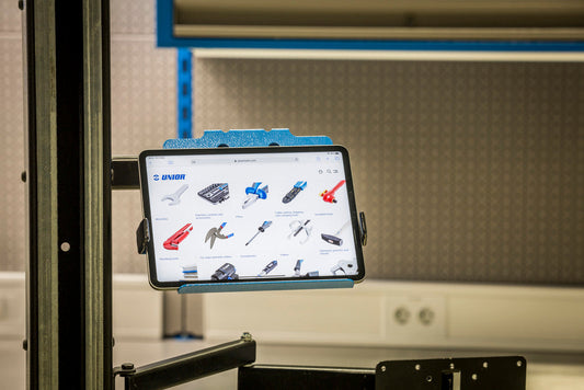 Frame mount tablet holder for 1693EL Electric Unior Stand U1366, UNIOR Quality Professional Tools 629029