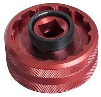 Bottom Bracket Socket, T47, Anodized Red  628495 ( 12 notch 46.6mm tip to tip/ 16 notch 49.1mm tip to tip )