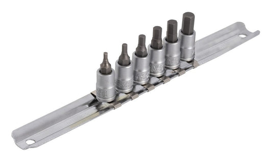 Unior Hex driver socket set with HX profile 1/4" on rail (2.5, 3, 4, 5, 6, 7mm) 629697  Professional Bicycle Tool, quality guaranteed