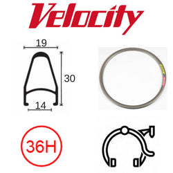 RIM 700c x 14mm - VELOCITY DEEP V - 36H - (622 x 14) - Presta Valve - Rim Brake - D/W - BROWN (Powder Coated) - MSW