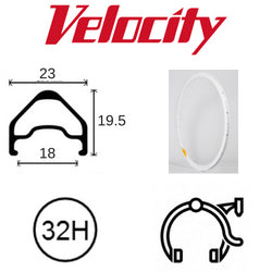 RIM 700c x 18mm - VELOCITY A23 - 32H - (622 x 18) - Presta Valve - Rim Brake - D/W - GOLD - MSW