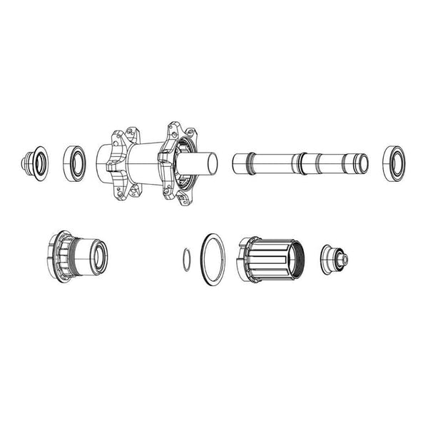 WHEEL AXLE END CAP SET REAR ZIPP ZR1 DISC BRAKE N3W CAMPAGNOLO (151-060 & 251-000)