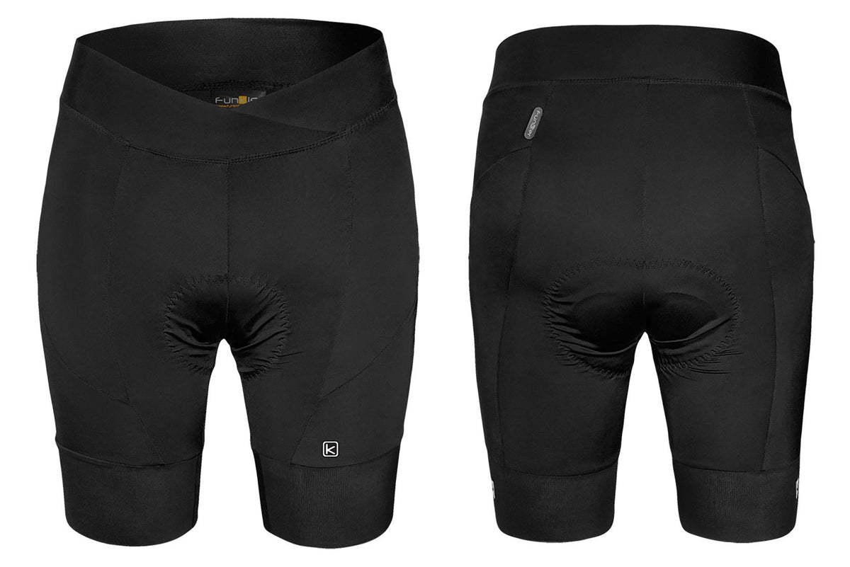 KNICKS WOMENS- FUNKIER "Mili" Elite shorts, 240g lycra fabric. Thin, soft and elastic gripper- SG-9. Sculpt waist band., Pad- F5 , BLACK, S