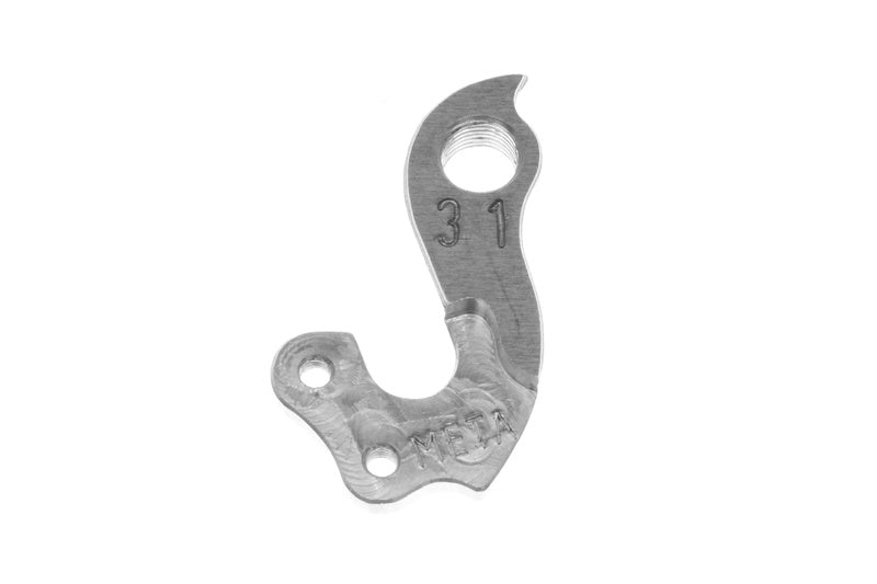 META CNC DERAILLEUR HANGER - Model 31, Material 6061 T651 Aviation Aluminium, CNC Machined, Silver, Fuji, Orbea, Focus, Canyon, etc (PILO D78)