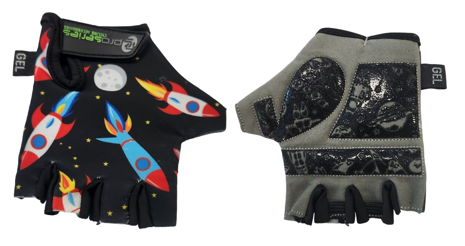 Rocket ships KIDS GLOVES - PRO SERIES, Amara Palm, Lycra Towel GEL Padding, S