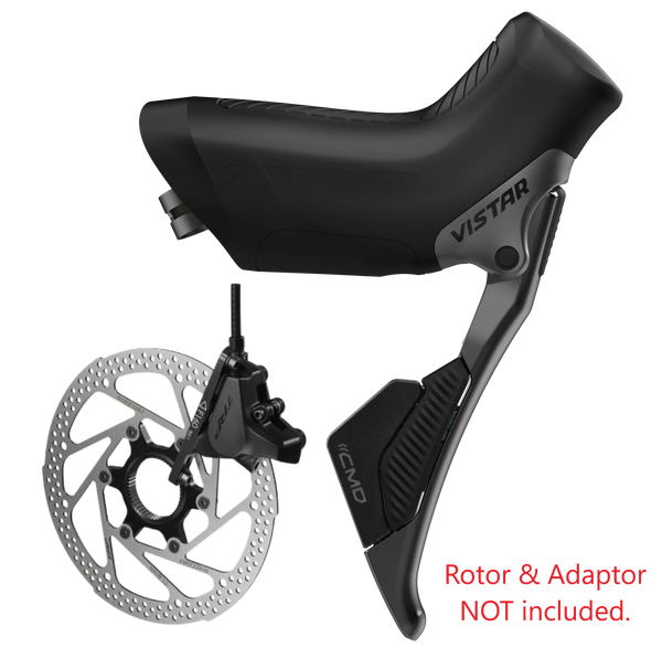 Hydraulic disc brake set and 12 speed shifter for TRP VISTAR range ONLY, w/caliper, front/right, for T: 1.8mm rotor use, gunmetal grey, (Disc rotor & adaptor NOT included)